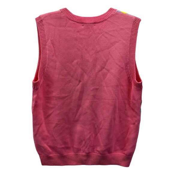 BP Pink Daisy Sweater Vest Small 80s 90s Retro - Picture 2 of 8